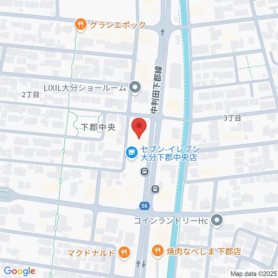 カネトウ楽器 大分店周辺のホテル一覧地図