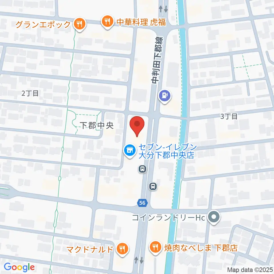カネトウ楽器 大分店周辺のホテル一覧地図