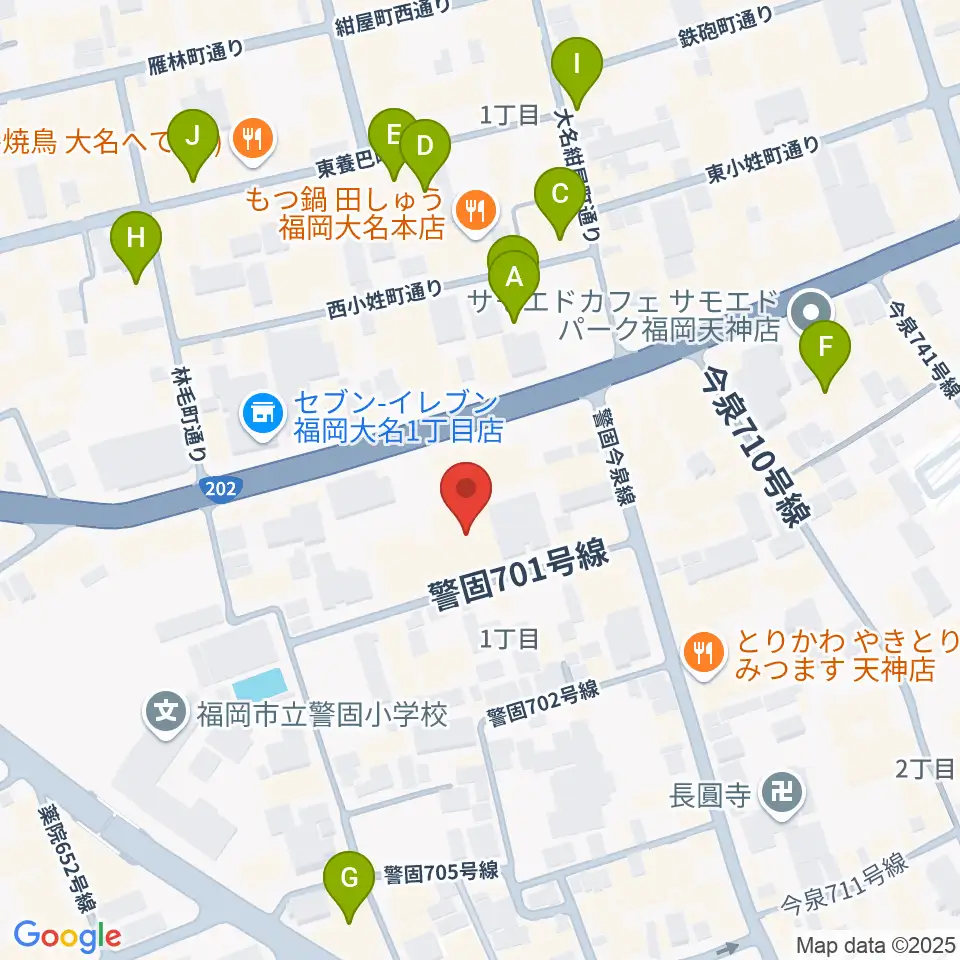 キノシネマ天神周辺のホテル一覧地図