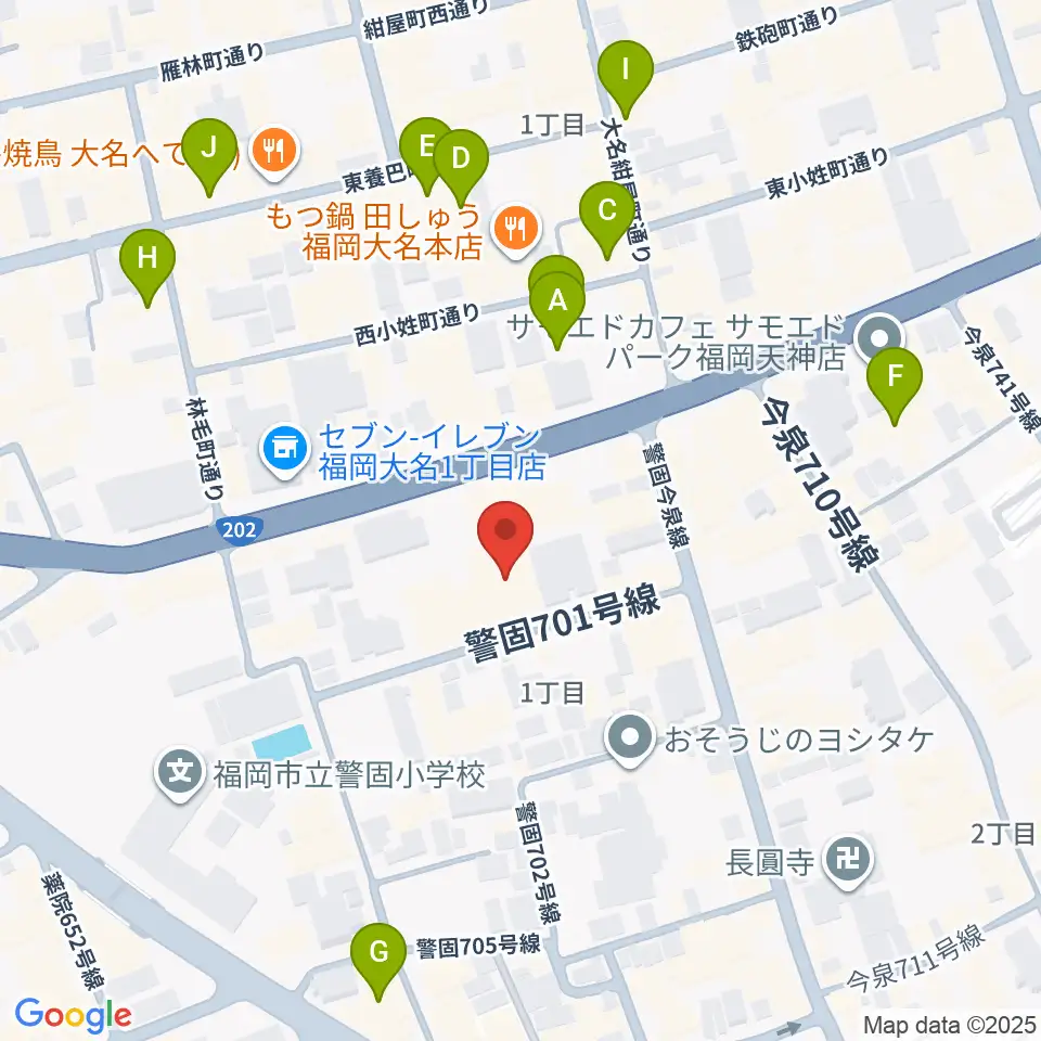 キノシネマ天神周辺のホテル一覧地図