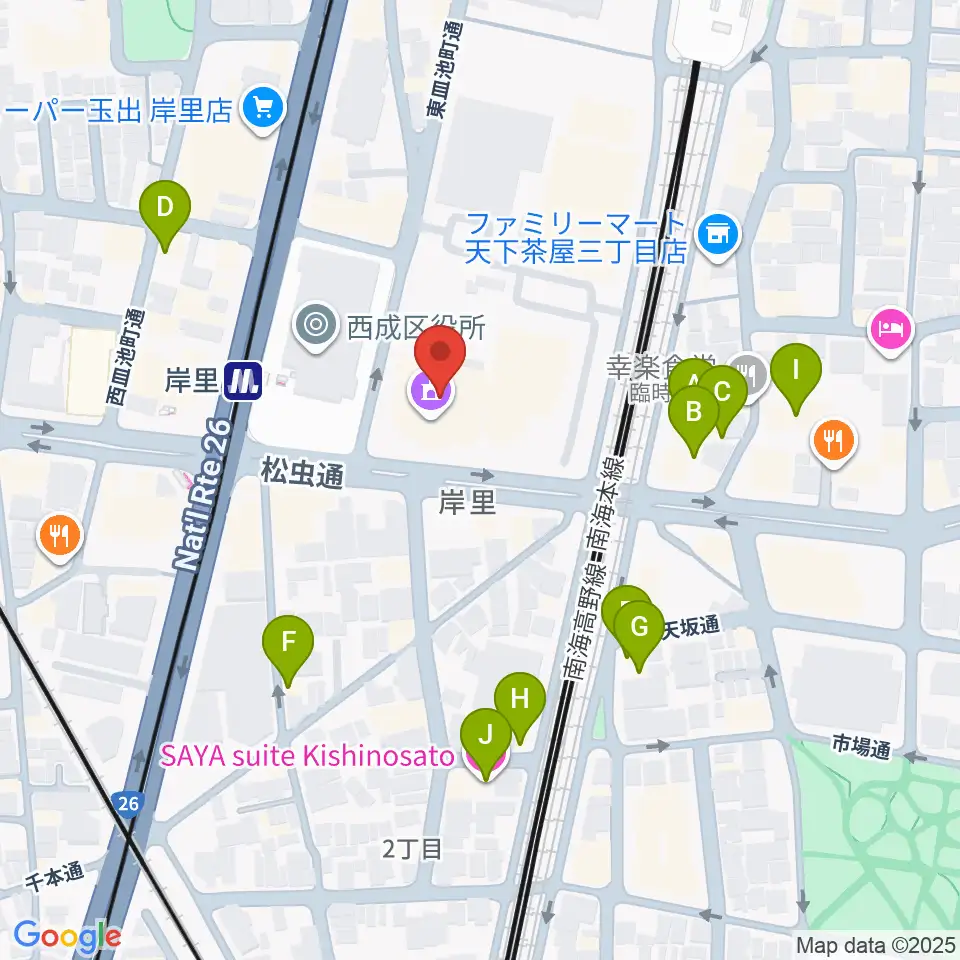 大阪市立西成区民センター周辺のホテル一覧地図