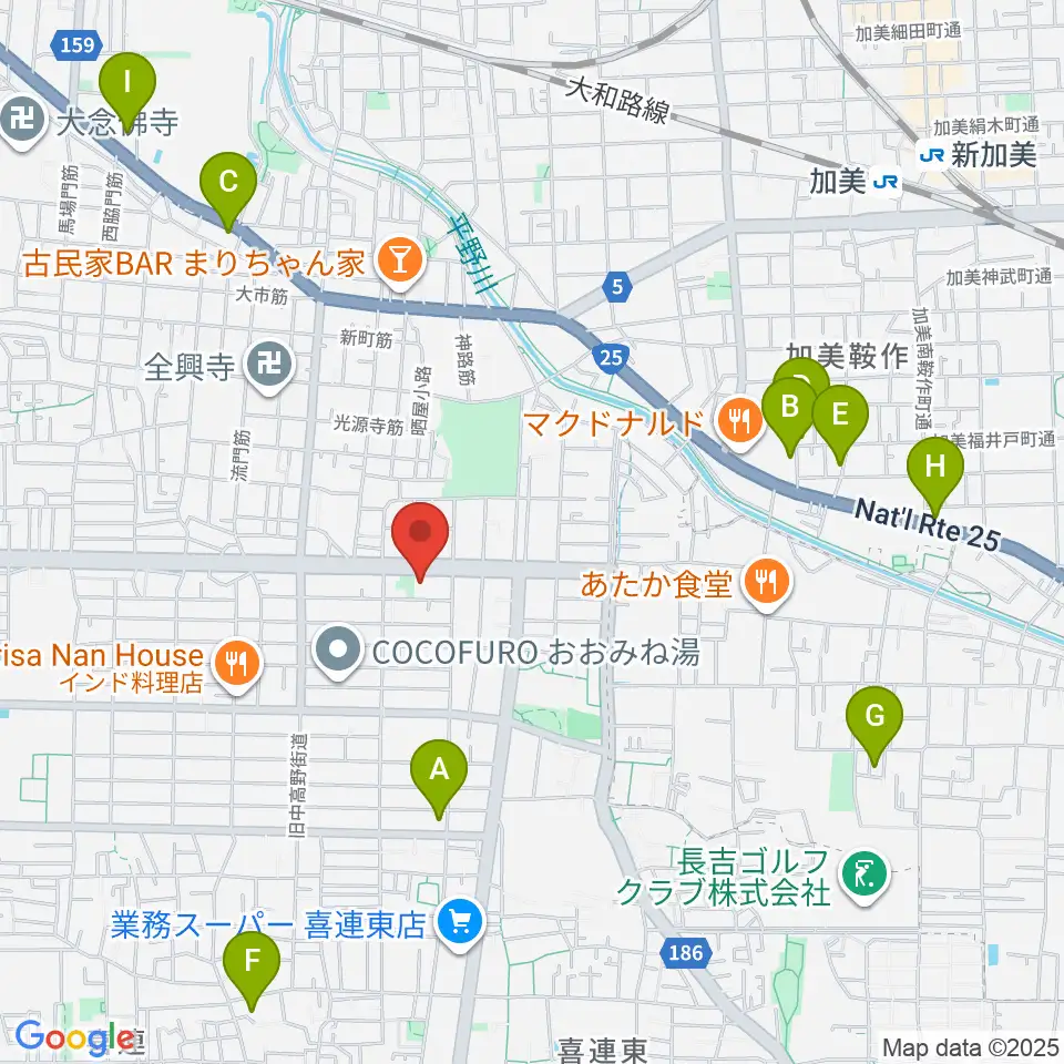 大阪市立平野区民ホール周辺のホテル一覧地図