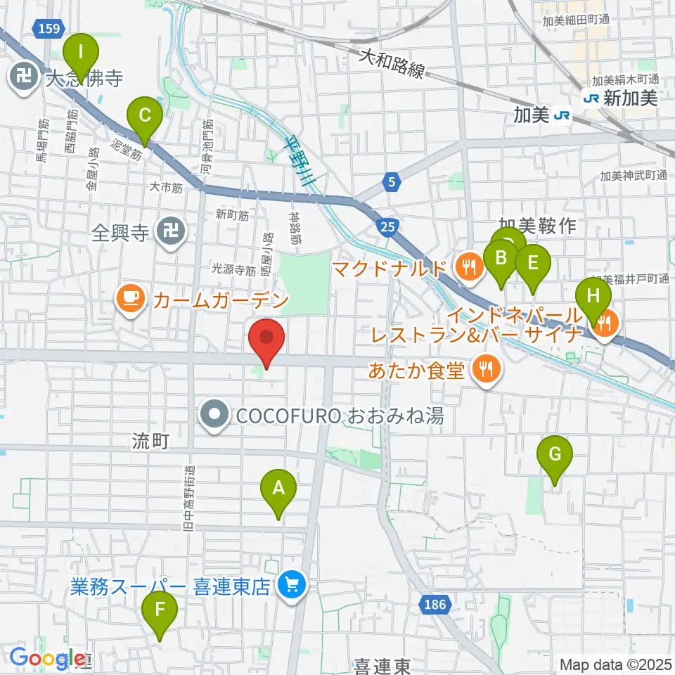 大阪市立平野区民ホール周辺のホテル一覧地図