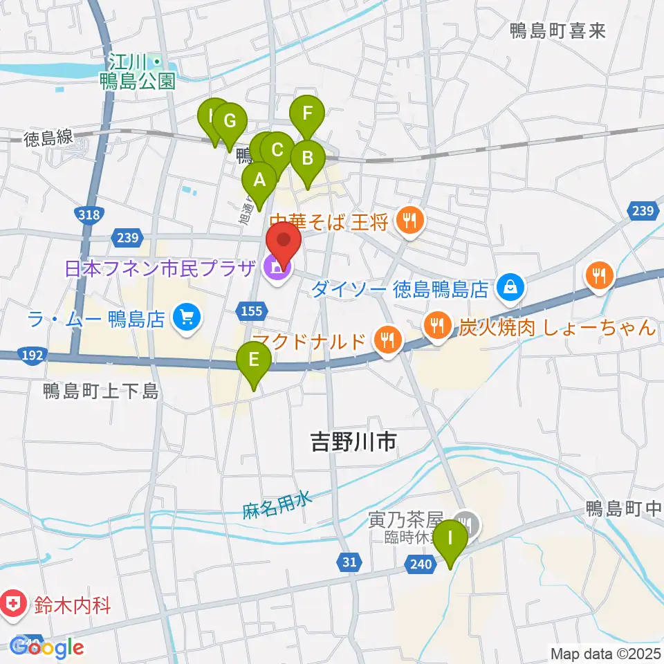 日本フネン市民プラザ周辺のホテル一覧地図