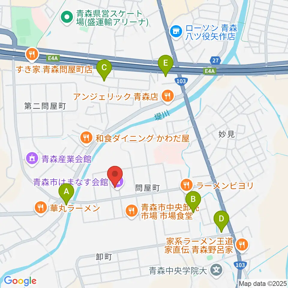 青森市はまなす会館周辺のホテル一覧地図