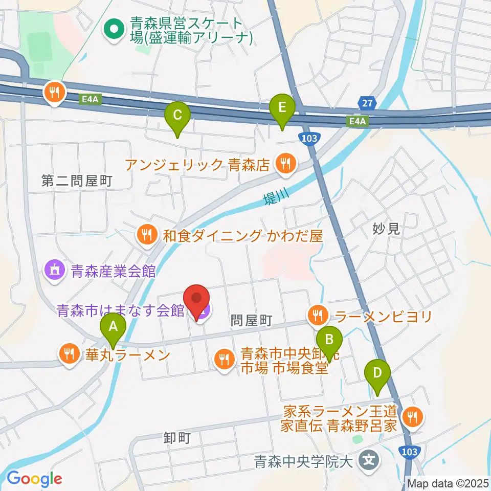 青森市はまなす会館周辺のホテル一覧地図
