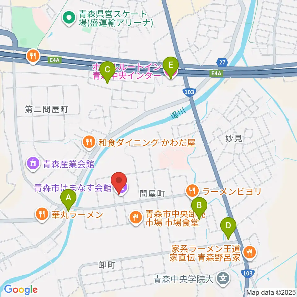 青森市はまなす会館周辺のホテル一覧地図
