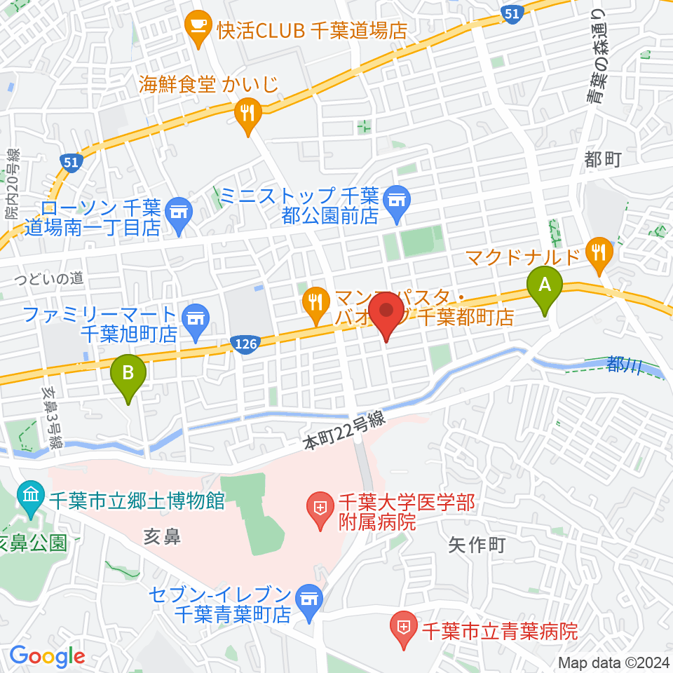千葉2AWスクエア周辺のホテル一覧地図