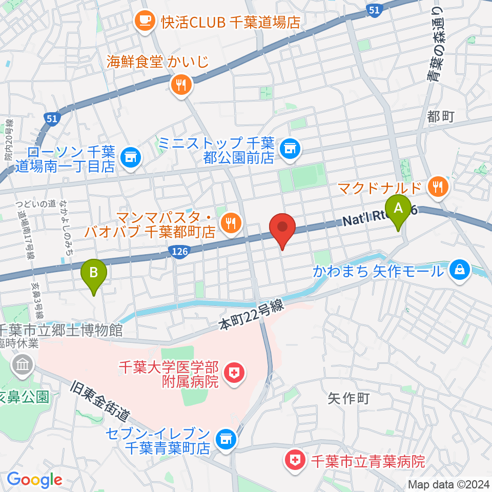 千葉2AWスクエア周辺のホテル一覧地図