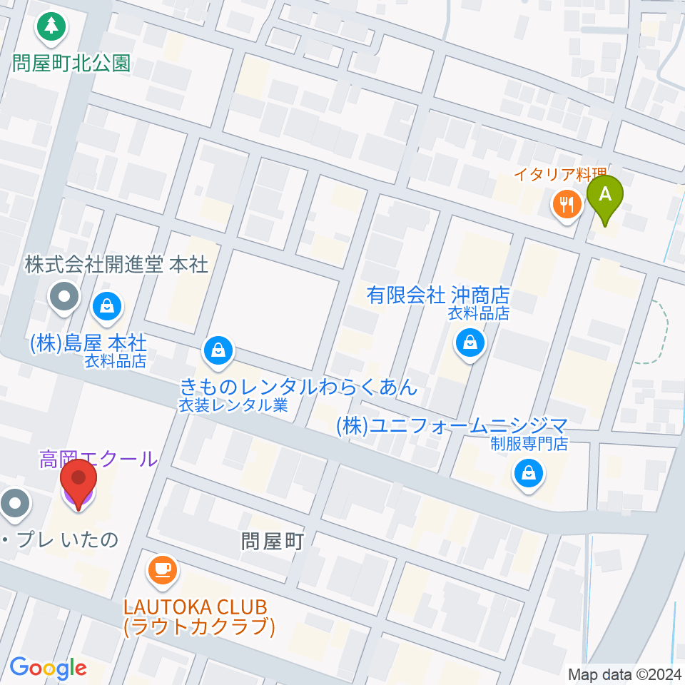 高岡エクール周辺のホテル一覧地図