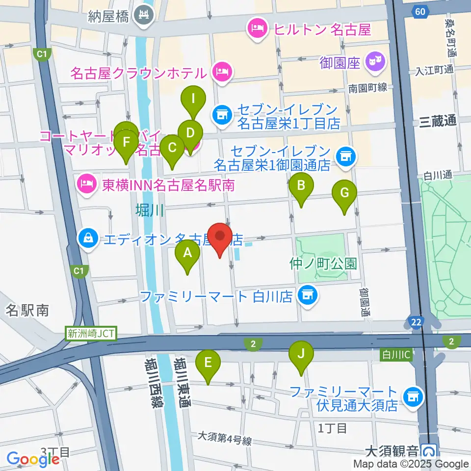 名古屋市中スポーツセンター周辺のホテル一覧地図