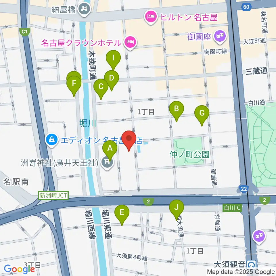 名古屋市中スポーツセンター周辺のホテル一覧地図