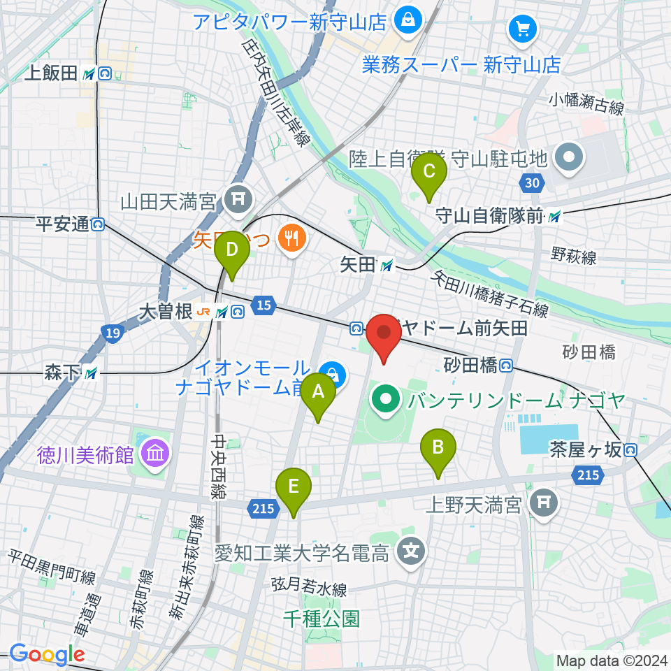 名古屋市東スポーツセンター周辺のホテル一覧地図