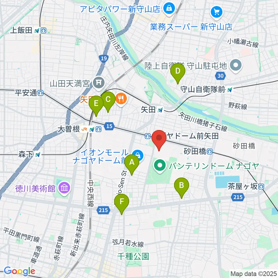 名古屋市東スポーツセンター周辺のホテル一覧地図