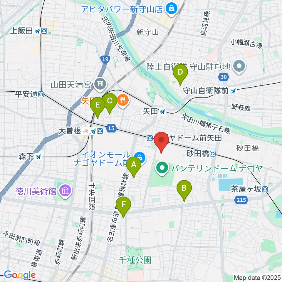 名古屋市東スポーツセンター周辺のホテル一覧地図