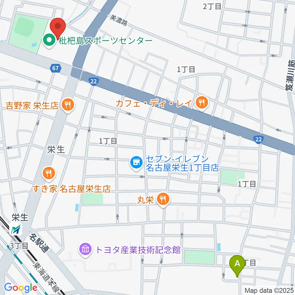 枇杷島スポーツセンター周辺のホテル一覧地図