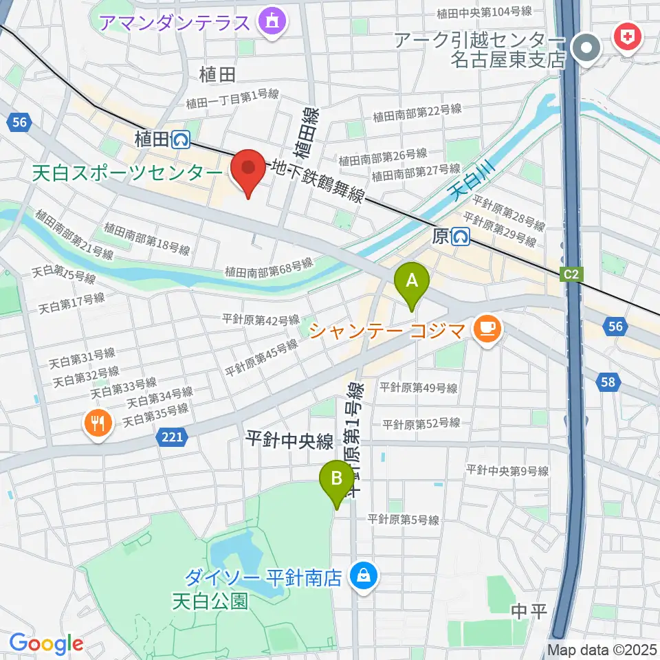 天白スポーツセンター周辺のホテル一覧地図