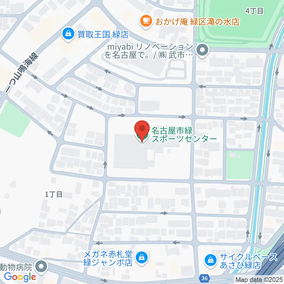 名古屋市緑スポーツセンター周辺のホテル一覧地図