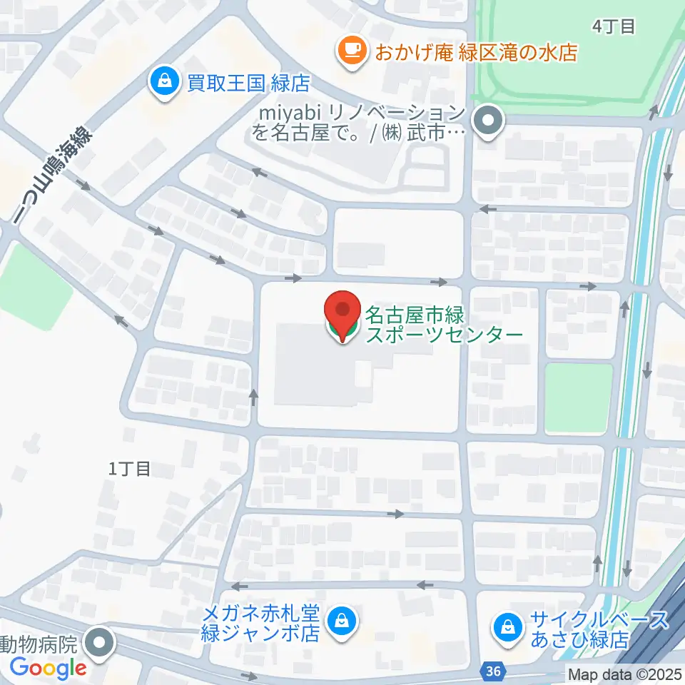 名古屋市緑スポーツセンター周辺のホテル一覧地図