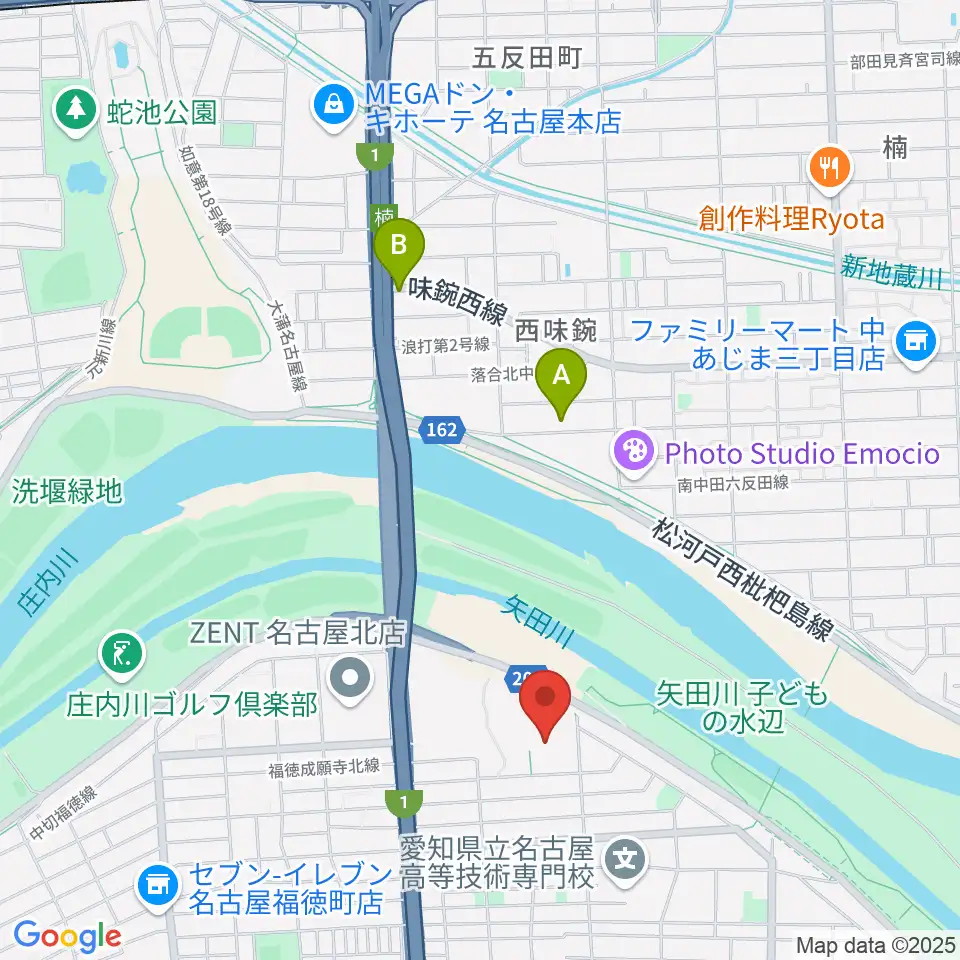 名古屋市北スポーツセンター周辺のホテル一覧地図