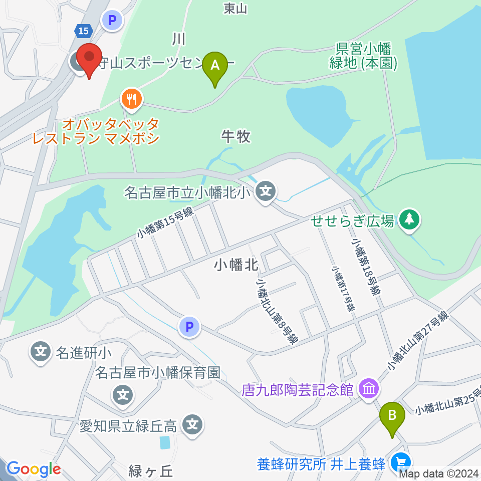 守山スポーツセンター周辺のホテル一覧地図