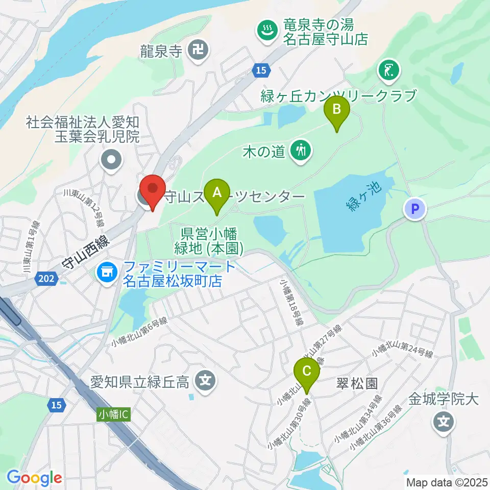 守山スポーツセンター周辺のホテル一覧地図