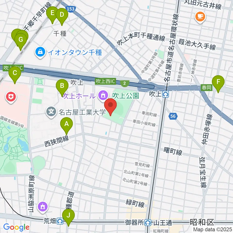 名古屋市昭和スポーツセンター周辺のホテル一覧地図