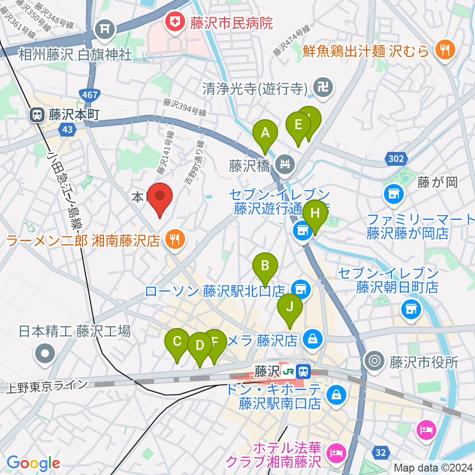 Fプレイス周辺のホテル一覧地図