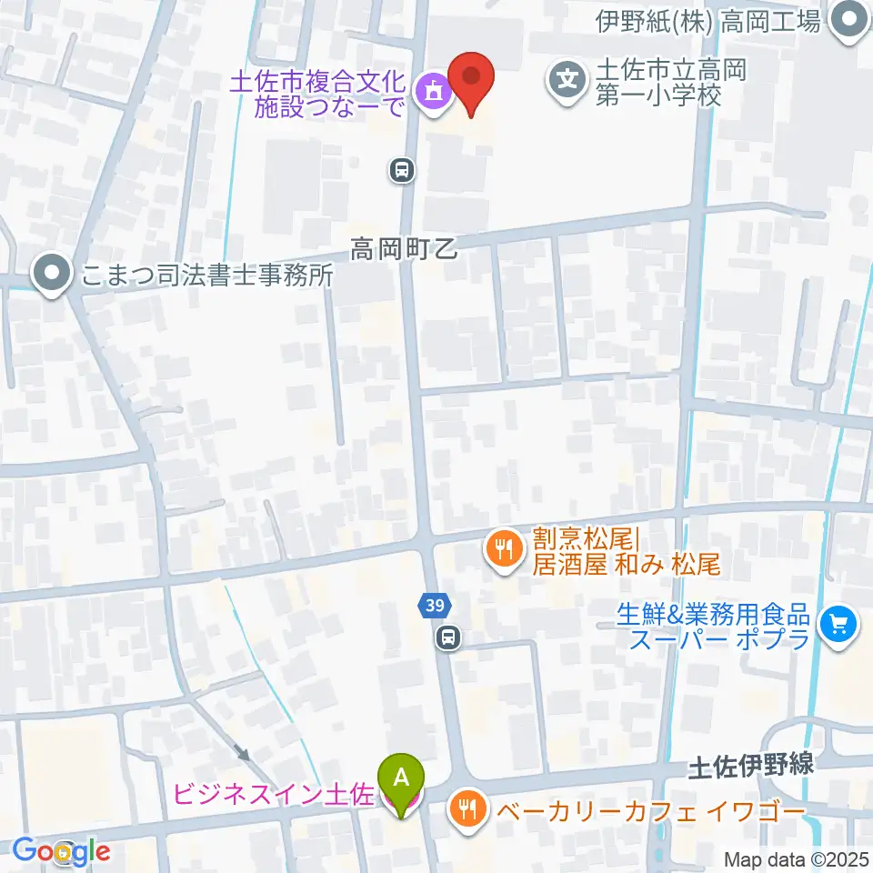 土佐市複合文化施設つなーで周辺のホテル一覧地図