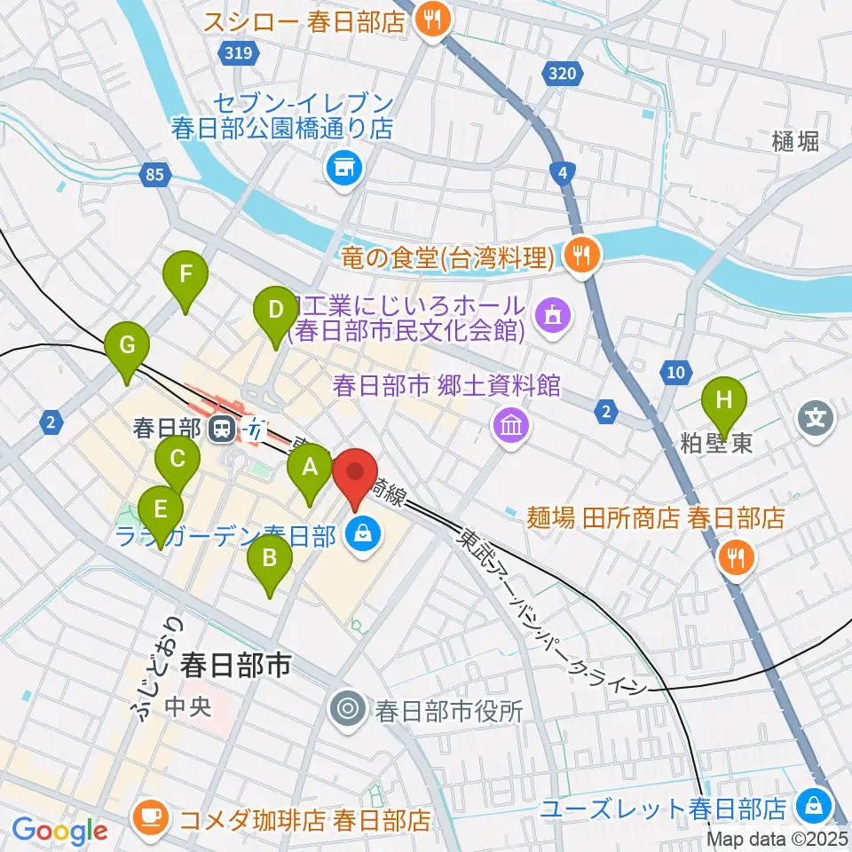 春日部ふれあいキューブ周辺のホテル一覧地図