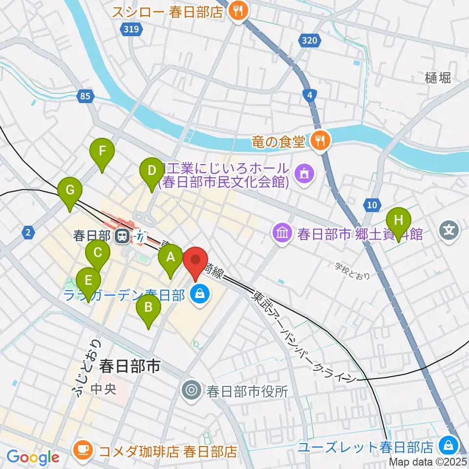 春日部ふれあいキューブ周辺のホテル一覧地図