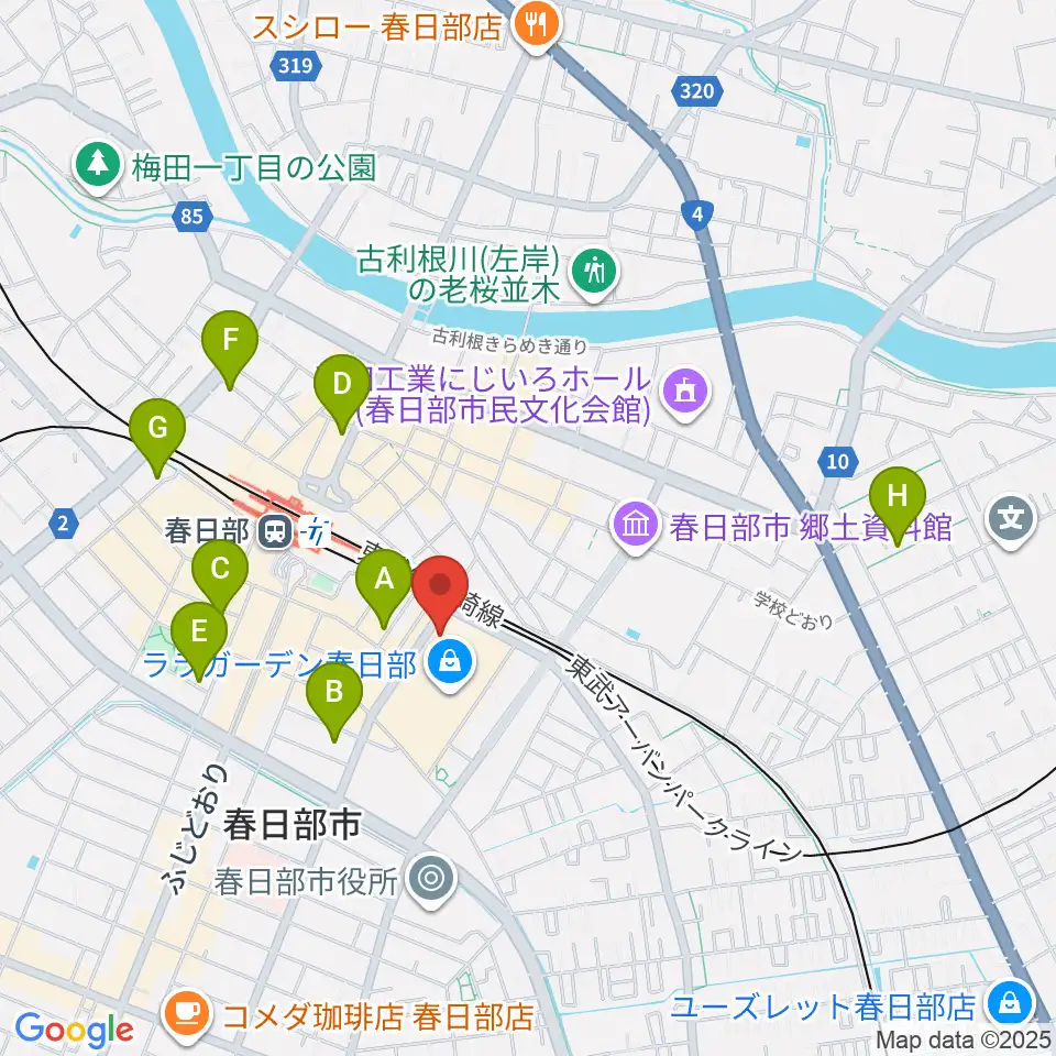 春日部ふれあいキューブ周辺のホテル一覧地図