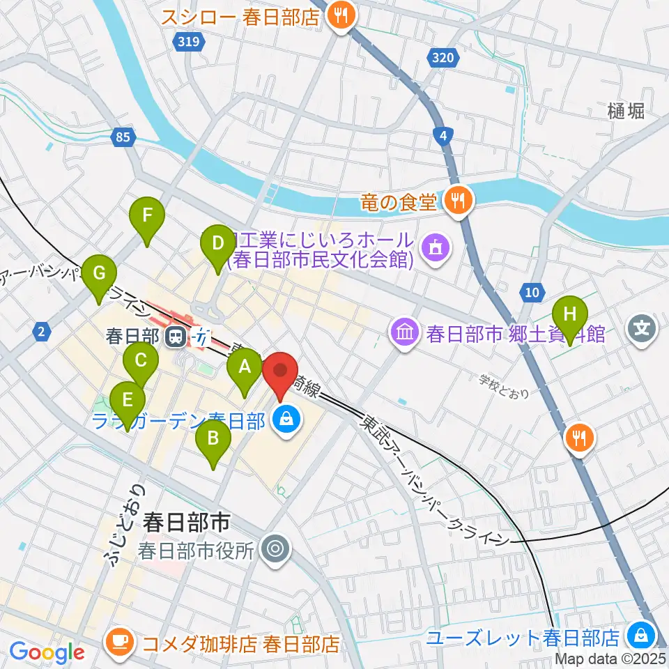 春日部ふれあいキューブ周辺のホテル一覧地図