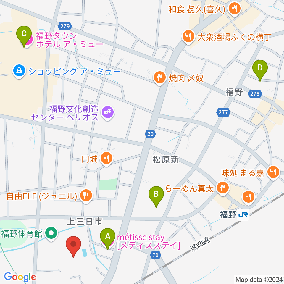 南砺市福野B&G海洋センター周辺のホテル一覧地図