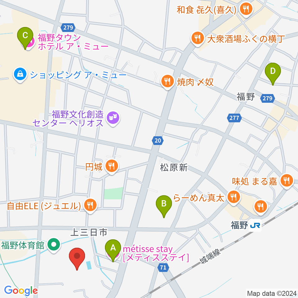 南砺市福野B&G海洋センター周辺のホテル一覧地図