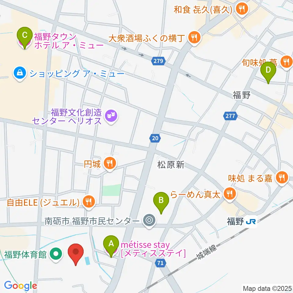 南砺市福野B&G海洋センター周辺のホテル一覧地図
