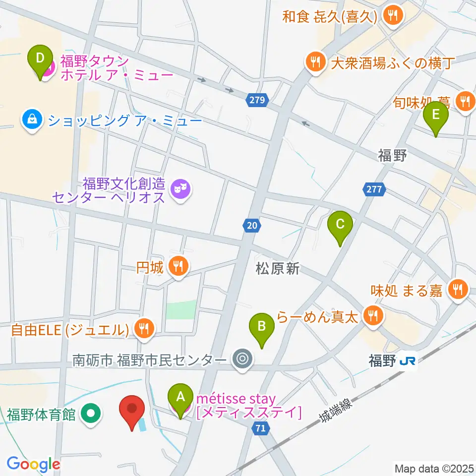 南砺市福野B&G海洋センター周辺のホテル一覧地図