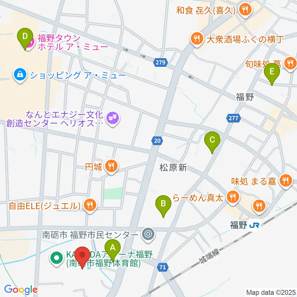 南砺市福野B&G海洋センター周辺のホテル一覧地図