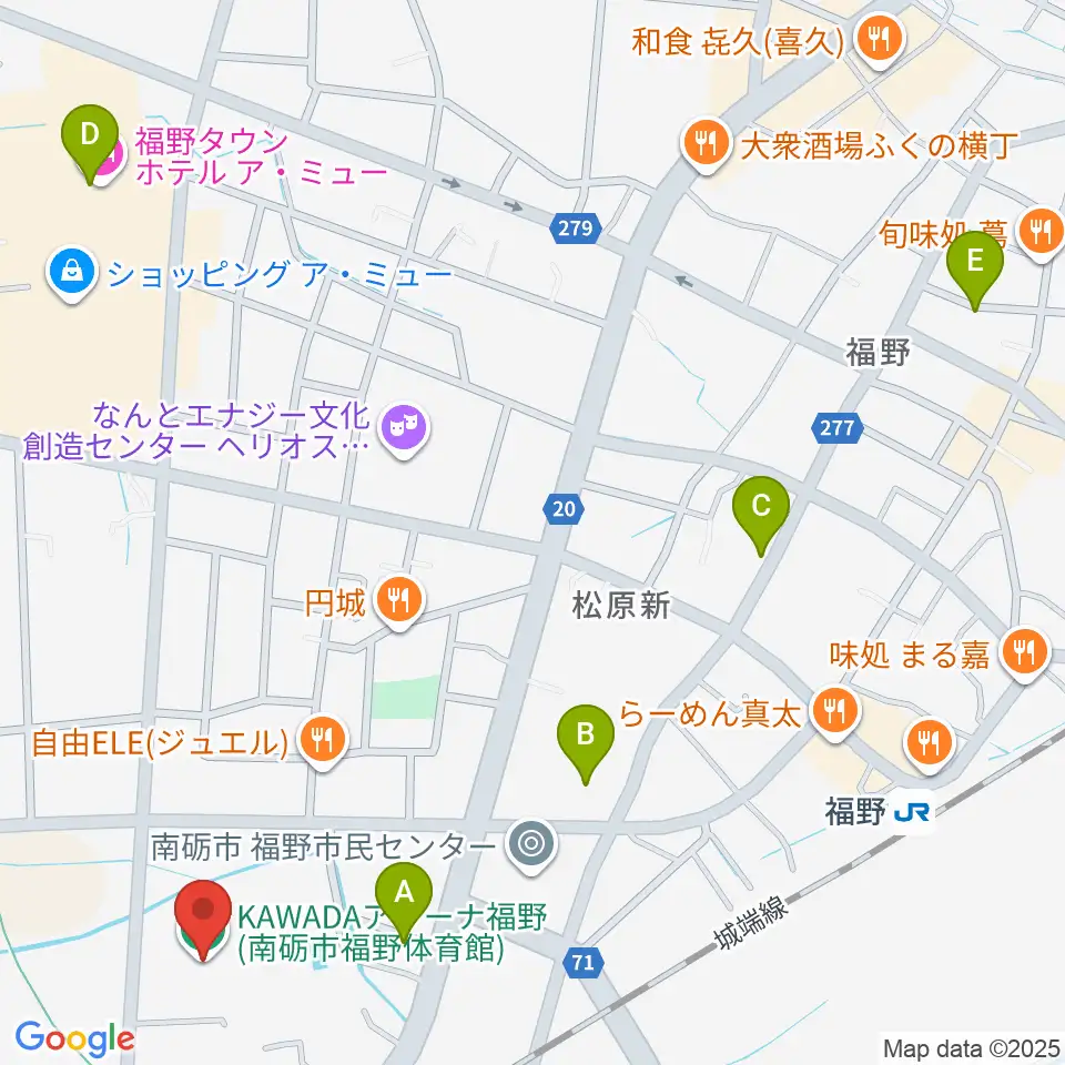 KAWADAアリーナ福野周辺のホテル一覧地図