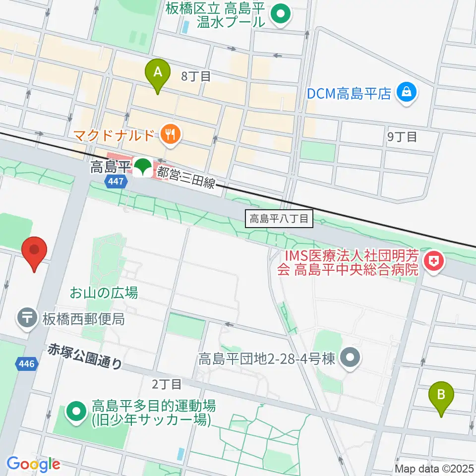高島平区民館周辺のホテル一覧地図