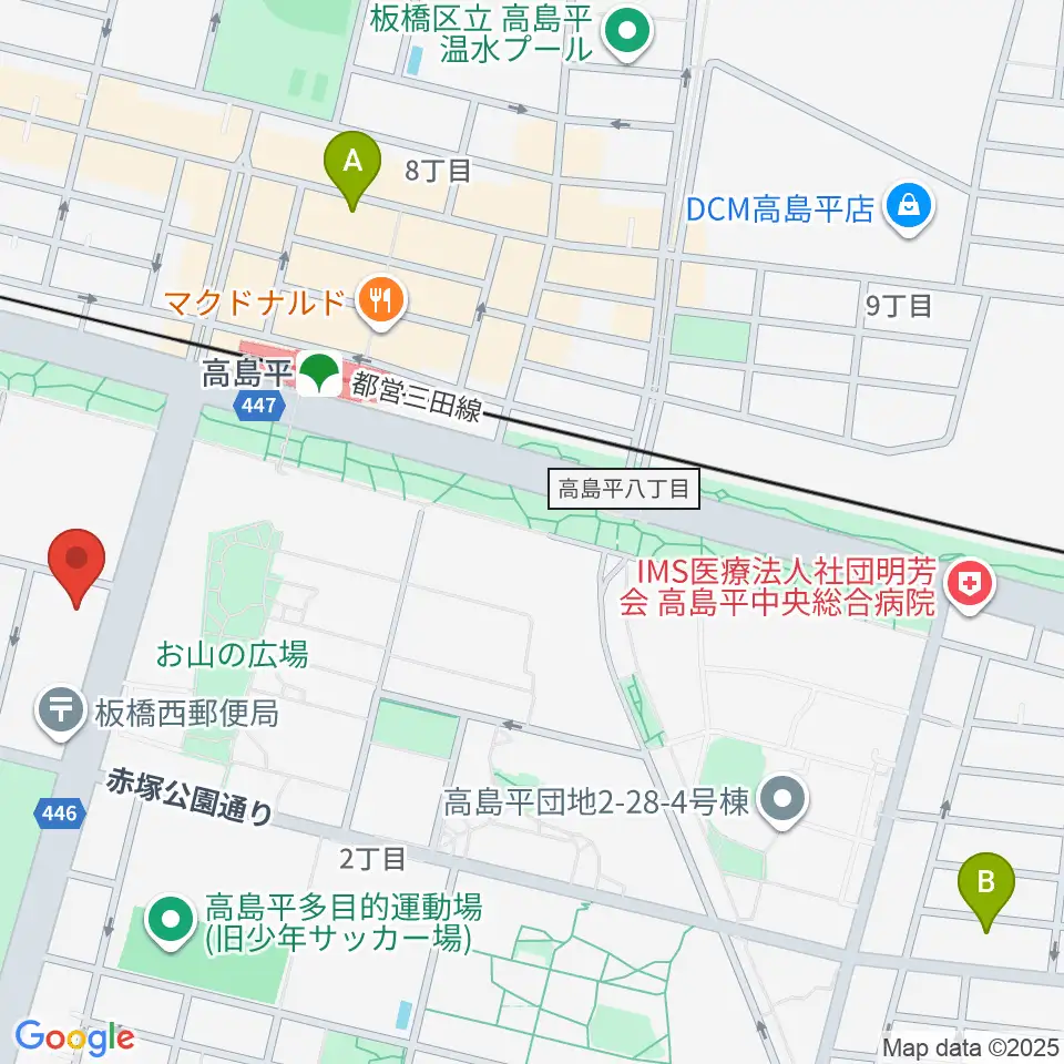 高島平区民館周辺のホテル一覧地図