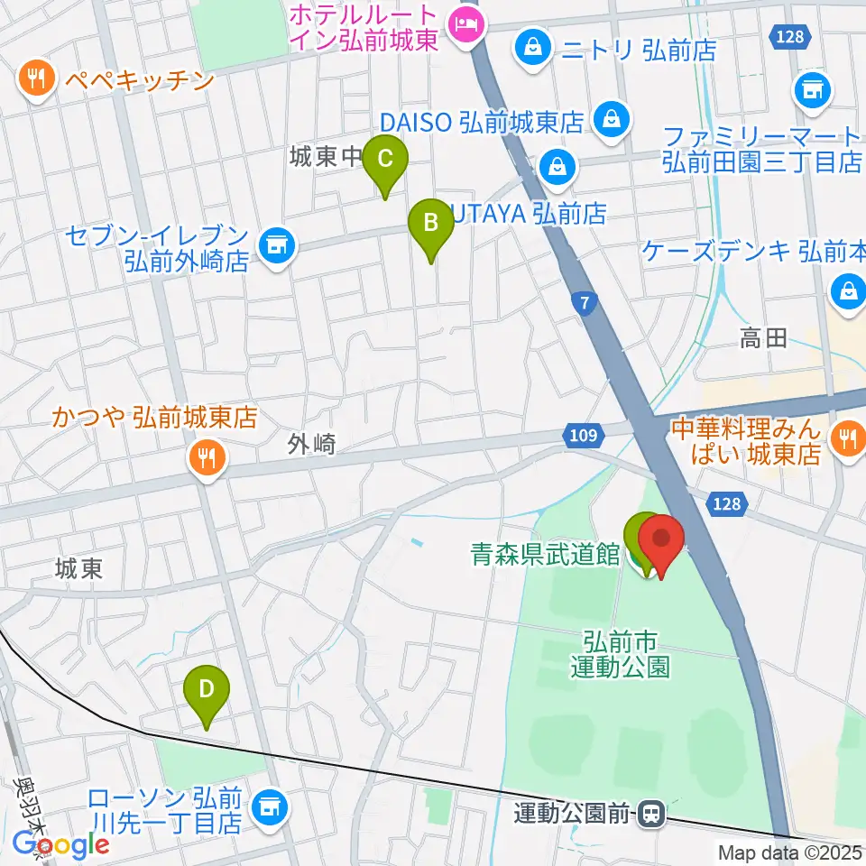 青森県武道館周辺のホテル一覧地図