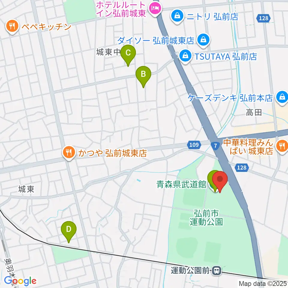 青森県武道館周辺のホテル一覧地図