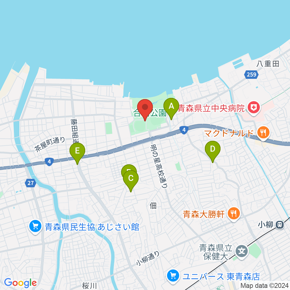 ダイシンベースボールスタジアム周辺のホテル一覧地図