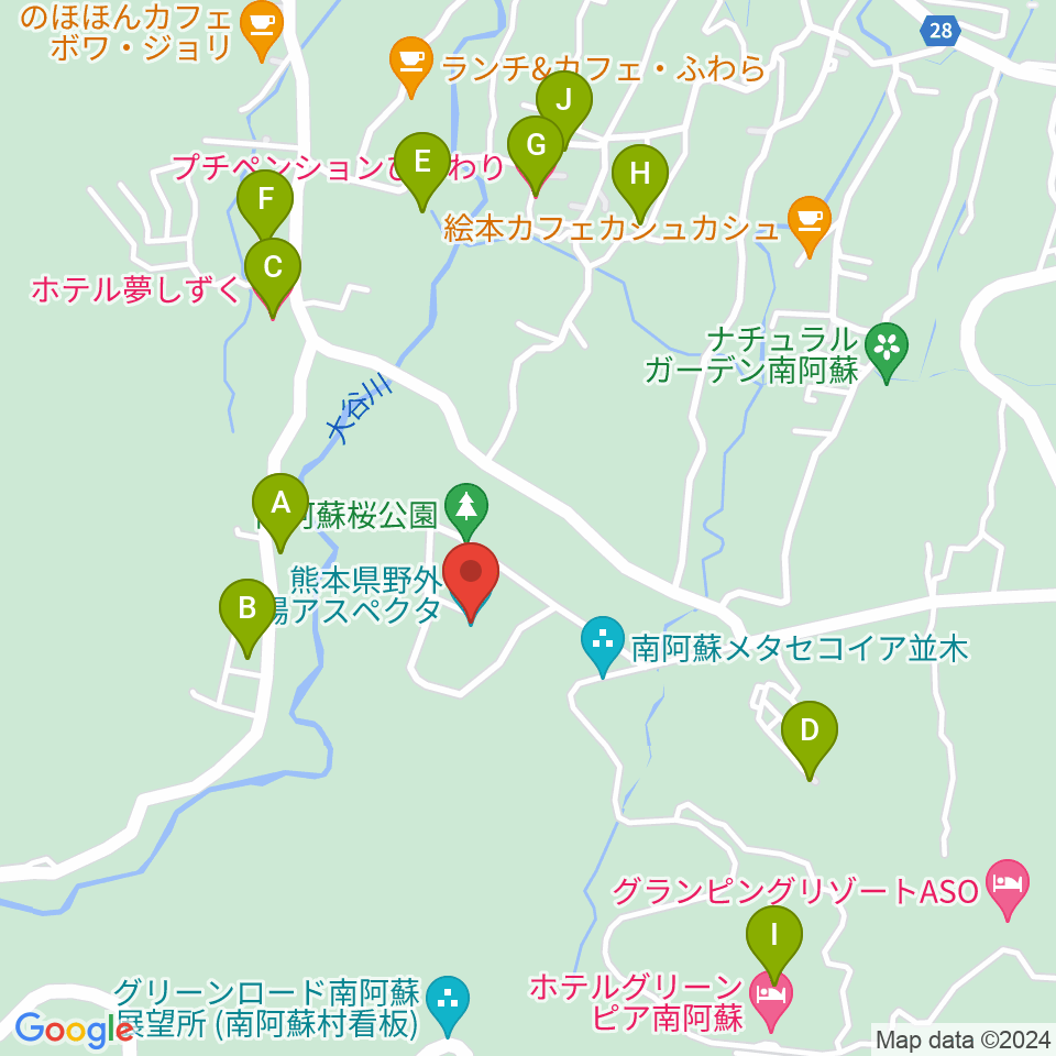 熊本県野外劇場アスペクタ周辺のホテル一覧地図