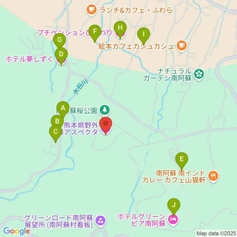 熊本県野外劇場アスペクタ周辺のホテル一覧地図