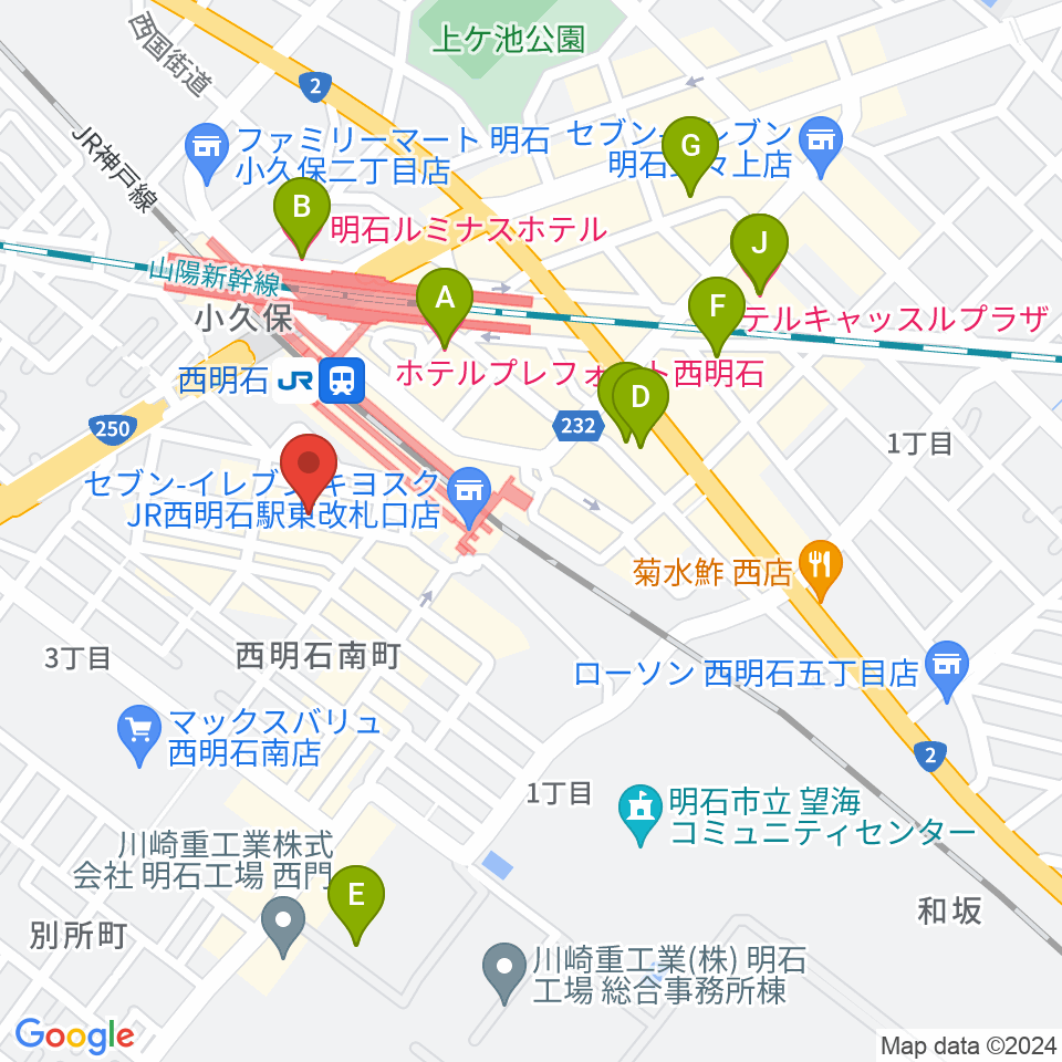 西明石ピアノ＆リハーサルスタジオ9th周辺のホテル一覧地図