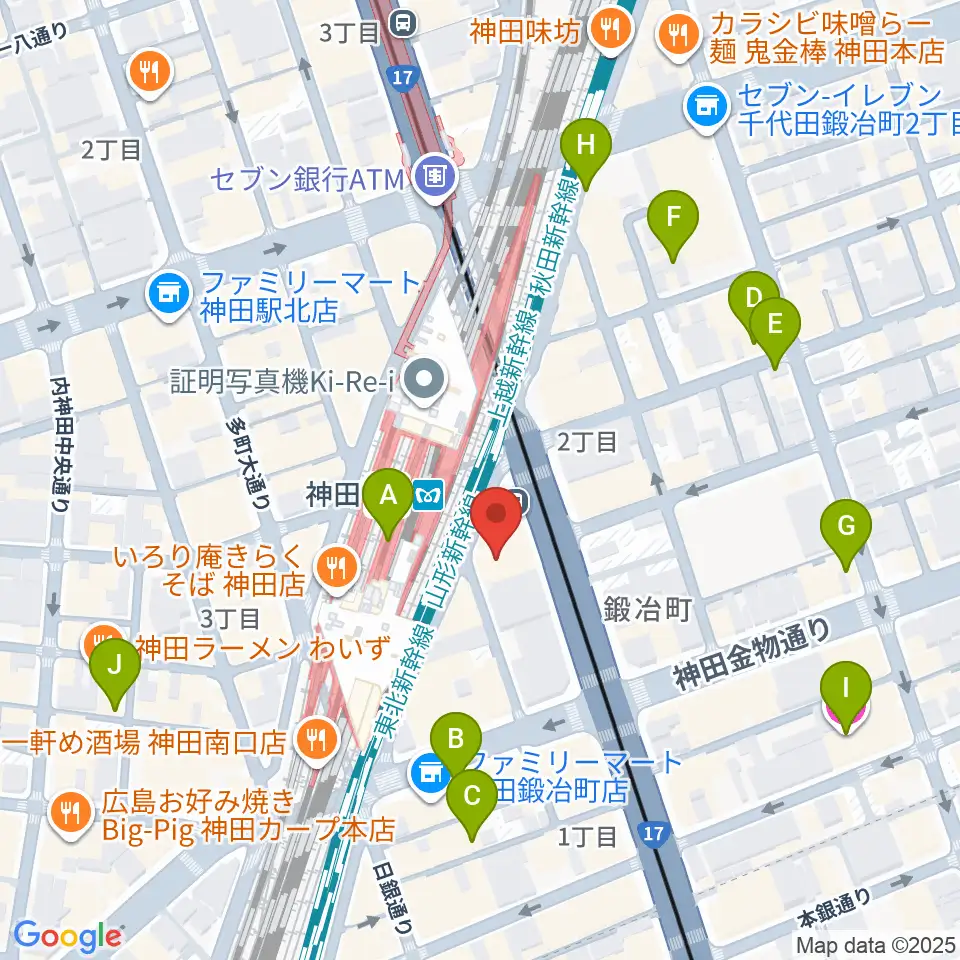 スタジオ音楽館 神田駅前周辺のホテル一覧地図
