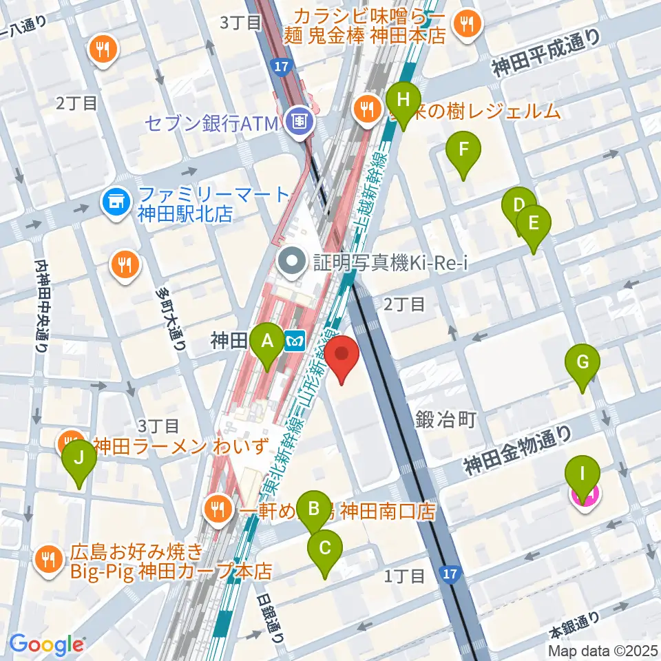 スタジオ音楽館 神田駅前周辺のホテル一覧地図