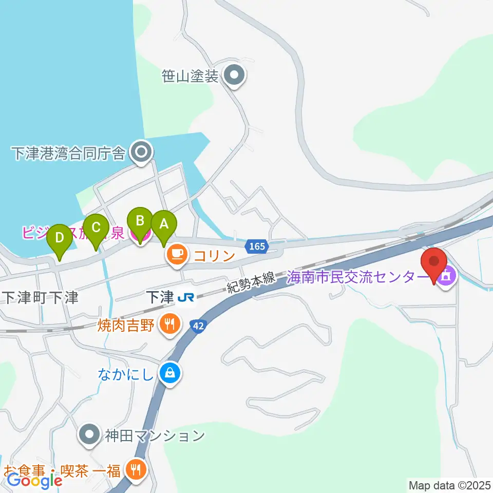 海南市民交流センター周辺のホテル一覧地図